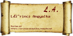Lőrincz Angyalka névjegykártya